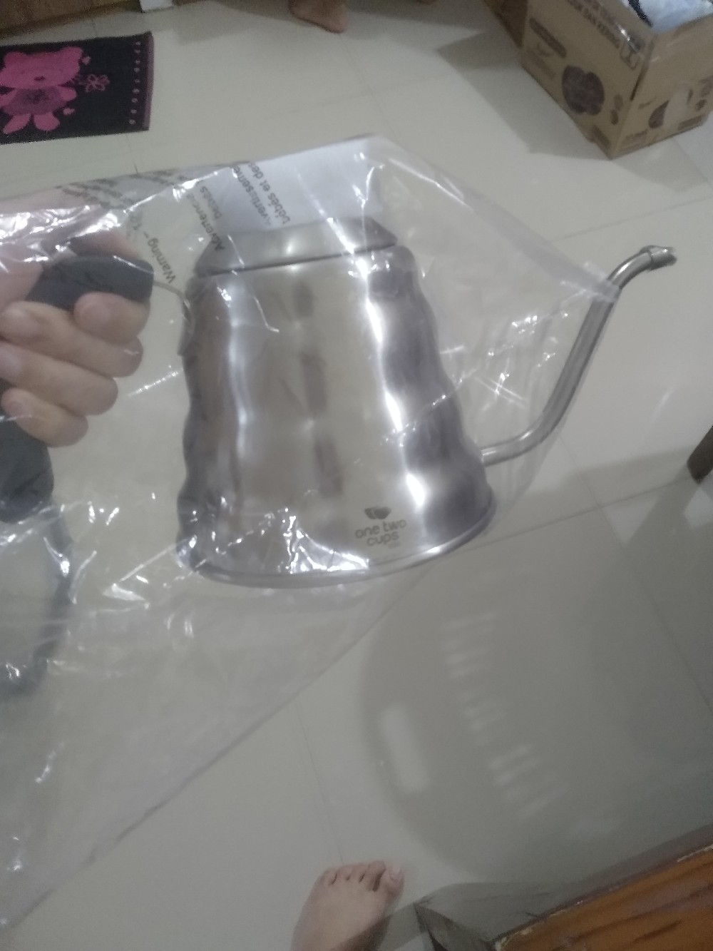 Teko Leher Angsa Kopi Coffee Maker Pot V60 Drip Kettle Teko Barista 1200ml Thermometer