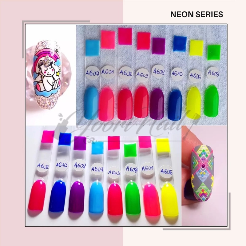 Mini Rosalind neon series 7ml gel polish neon color effect kutek gel nail art