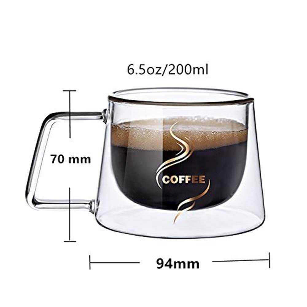 Gelas Double Wall Insulated Layer Kaca Tahan Anti Panas Cangkir Mug Cup Kopi Susu Espresso Coffee