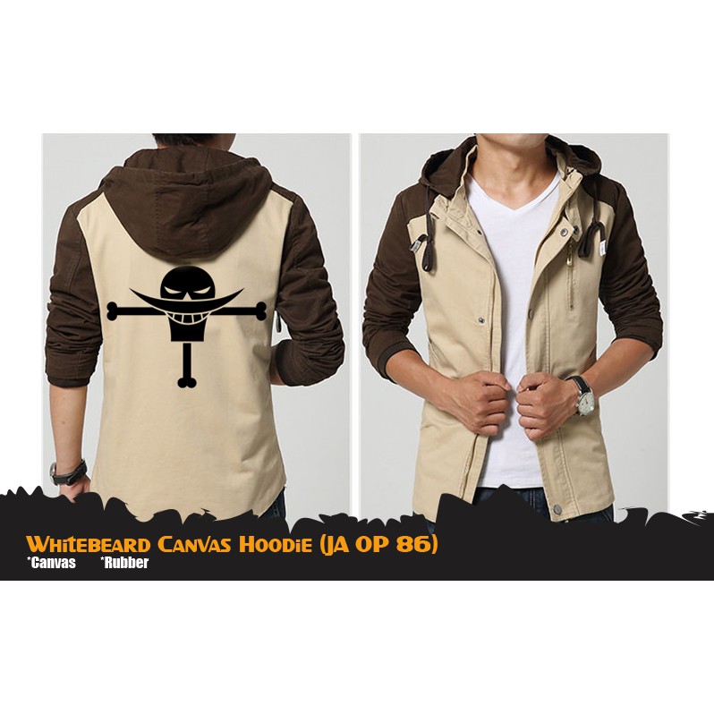 Fashion pria | Jaket Anime |WHITEBEARD CANVAS HOODIE (JA OP 86)