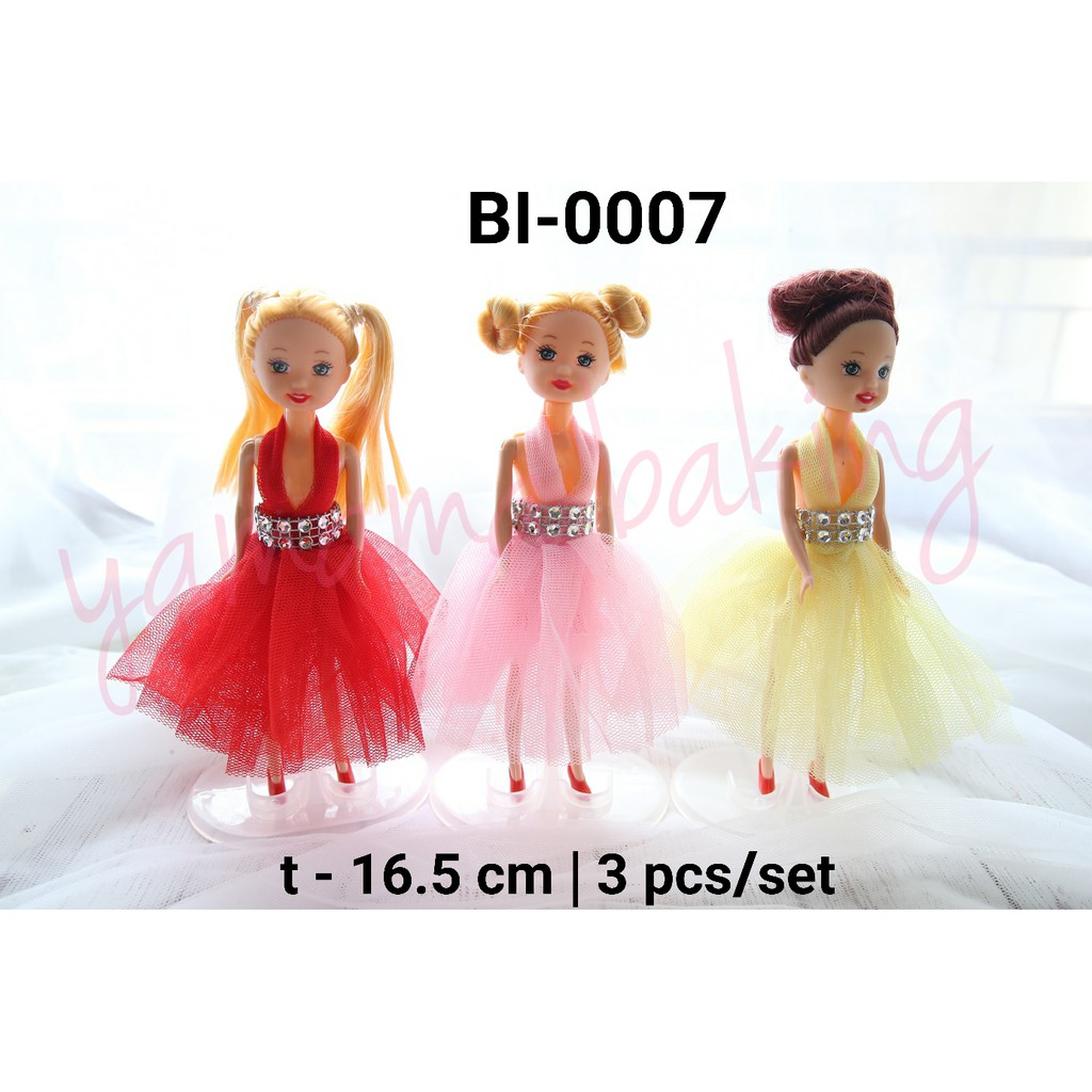 BI 0007 Topper Figurine hiasan  kue  barbie baby princess 