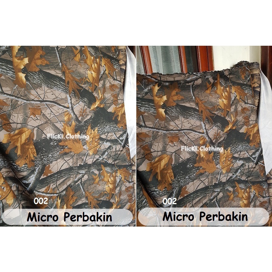 Bahan Kain Loreng Camo Micro Perbakin Mossy OAK Ranting Daun Pohon Parasut Loreng Parasit