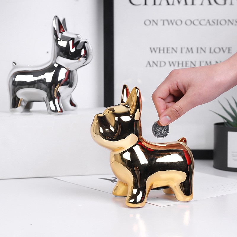 UNIK Frenchie Bank / Celengan / Pajangan /doggy bank / Dog bank coin bank for decoration or gift