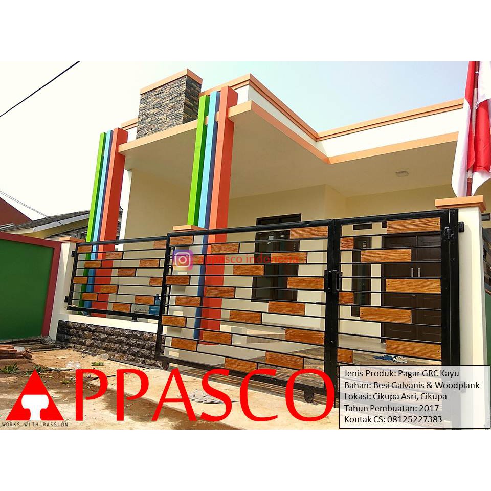Pagar Minimalis GRC Kayu Woodplank Galvanis Di Cikupa Asri Shopee Indonesia