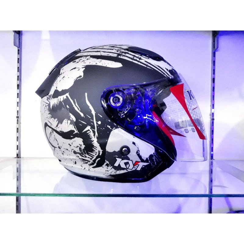 KYT DJ MARU MOTIF VENOM BLACK MATT SILVER | KYT DJ MARU ORIGINAL