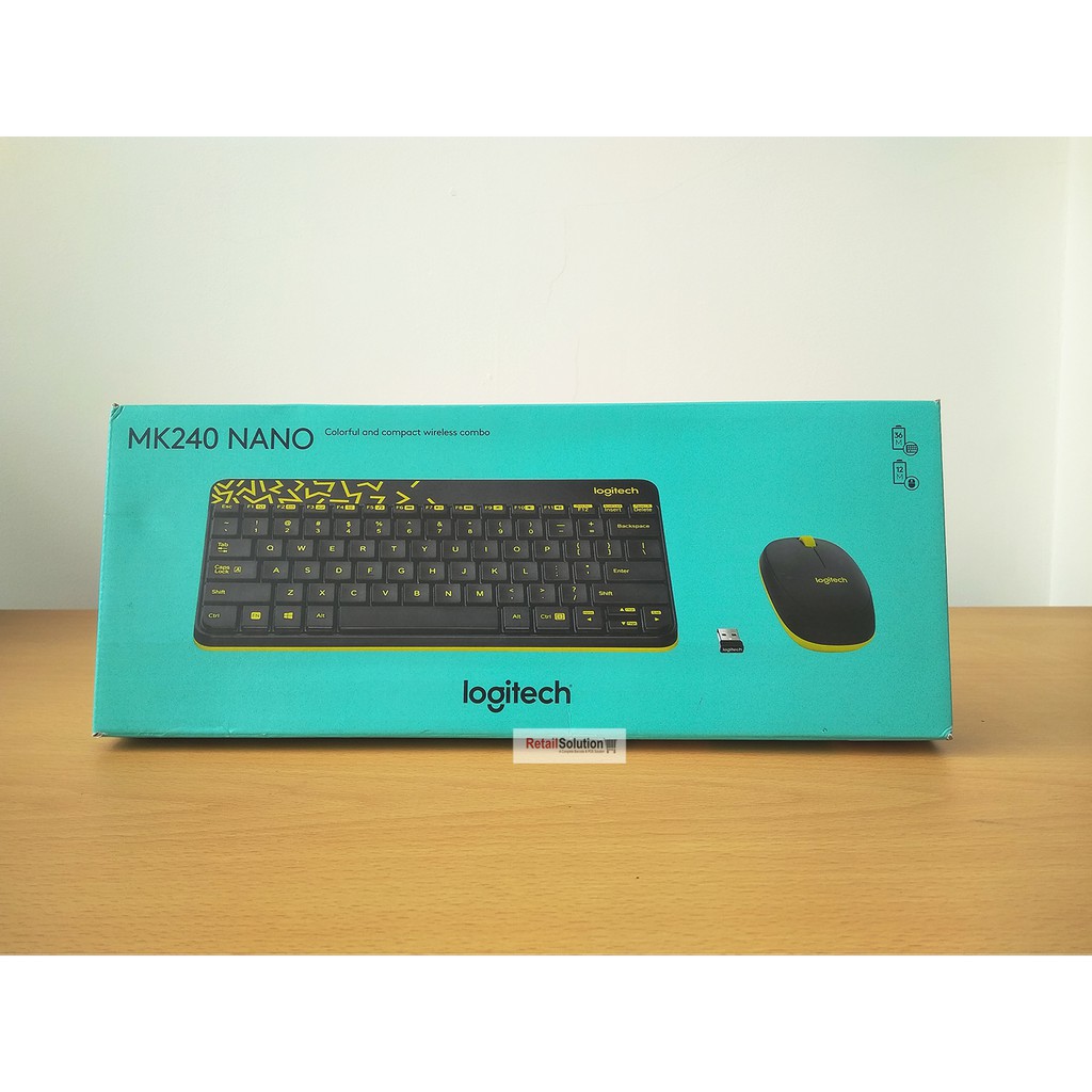 Logitech MK240 Wireless Combo Nano Size Keyboard Mouse Bundle