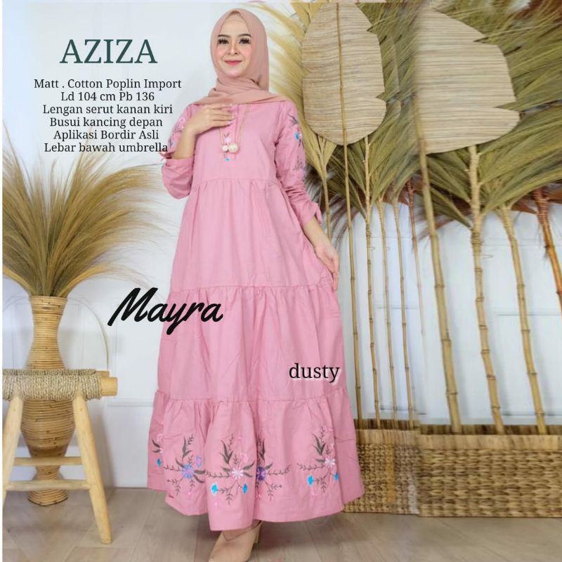 Gamis polos AZIZA ori MAYRA