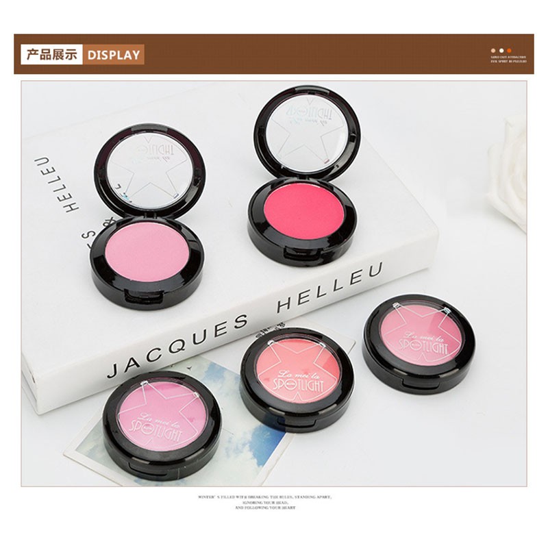 (COD) ada box buat hadiah Blush natural pressed blusher 2 warna pink dengan kuas import