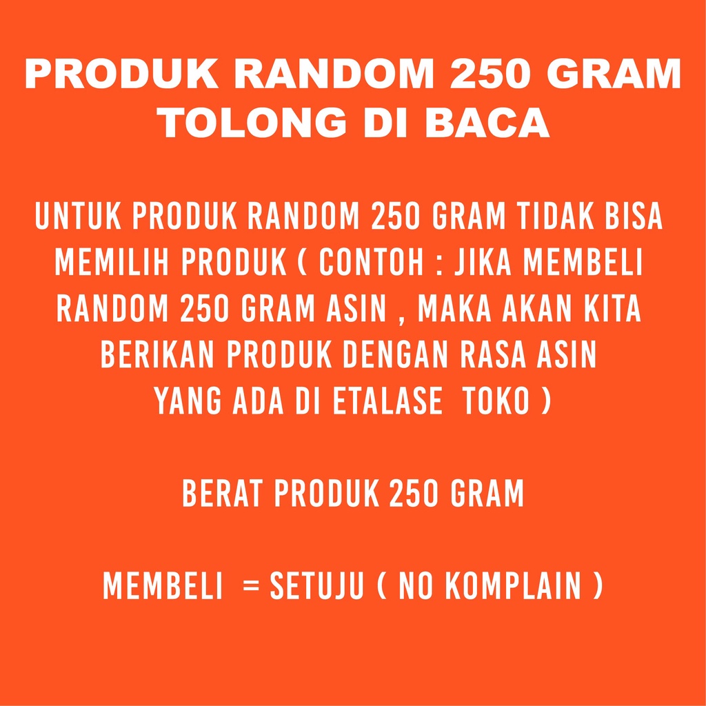 STIK BASRENG PEDAS 500 gram BASO GORENG snack kiloan makanan ringan jajanan cemilan camilan pedas asin gurih murah-RANDOM 250g ASIN