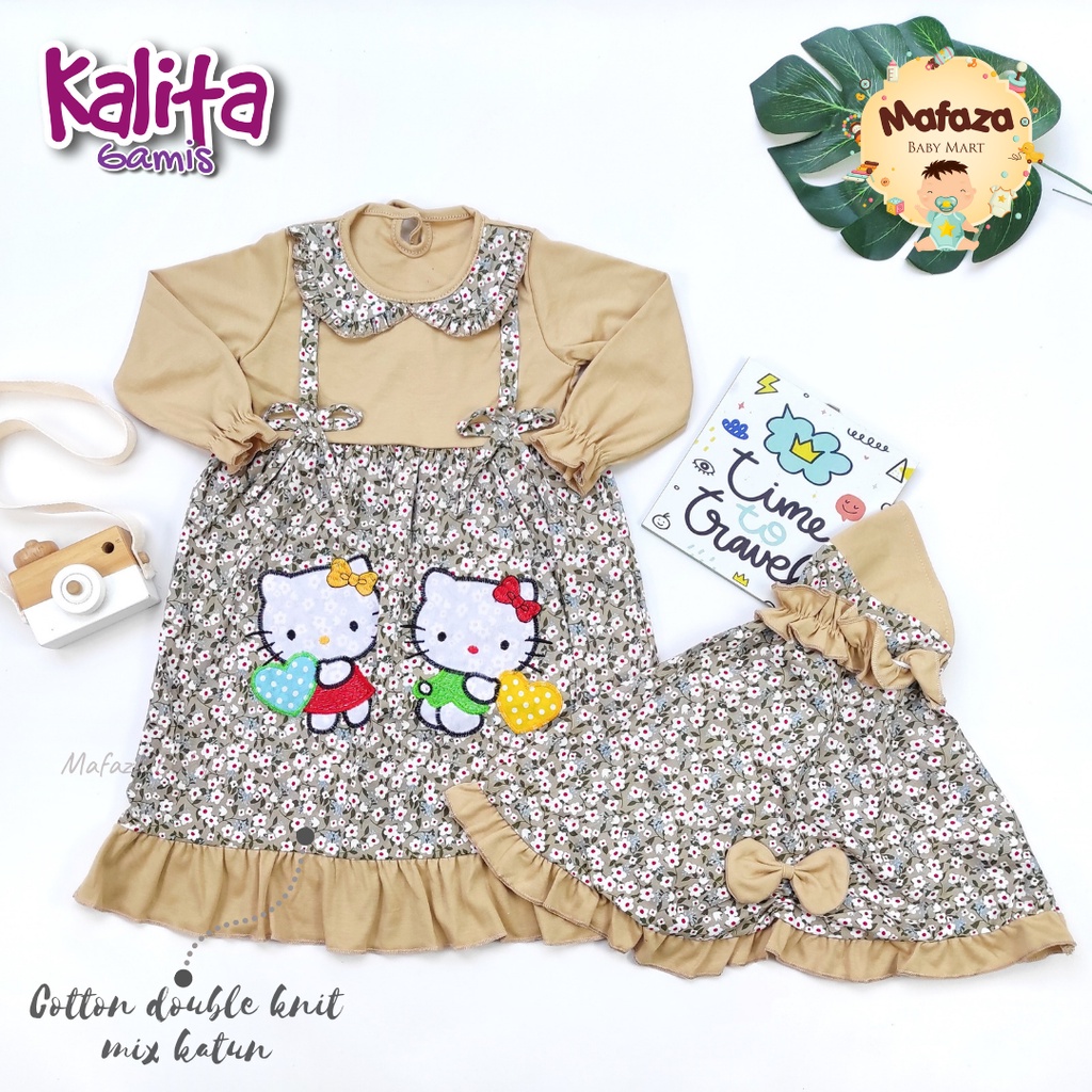 MAFAZABABY Baju Muslim Anak / Bayi Dress Muslim Anak Baju Muslim Bayi Gamis Anak Murah Gamis Anak 6-18 Bulan Murah Bahan Katun Berkualitas SNI-Kalita (coklat)
