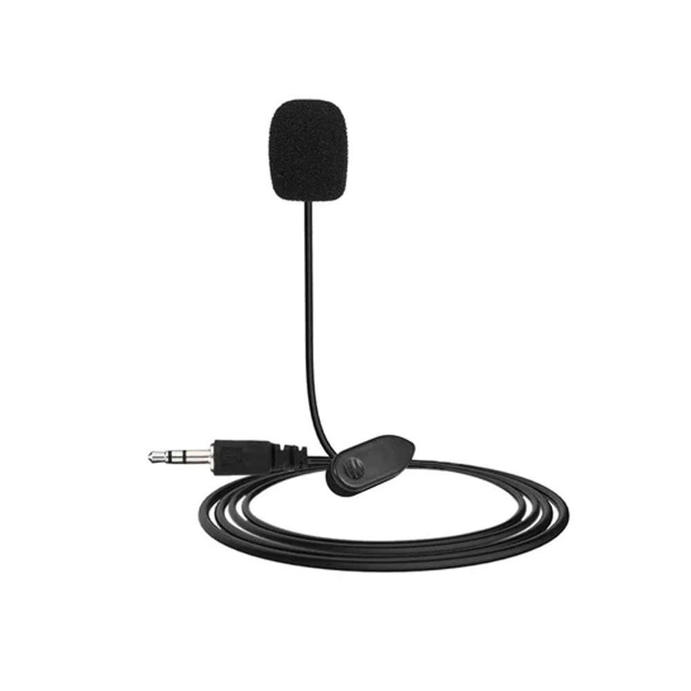 Audio Clip ON Mic Mini Portabel Jack 3.5 mm Silver Platted Panjang Kabel 1,5 Meter