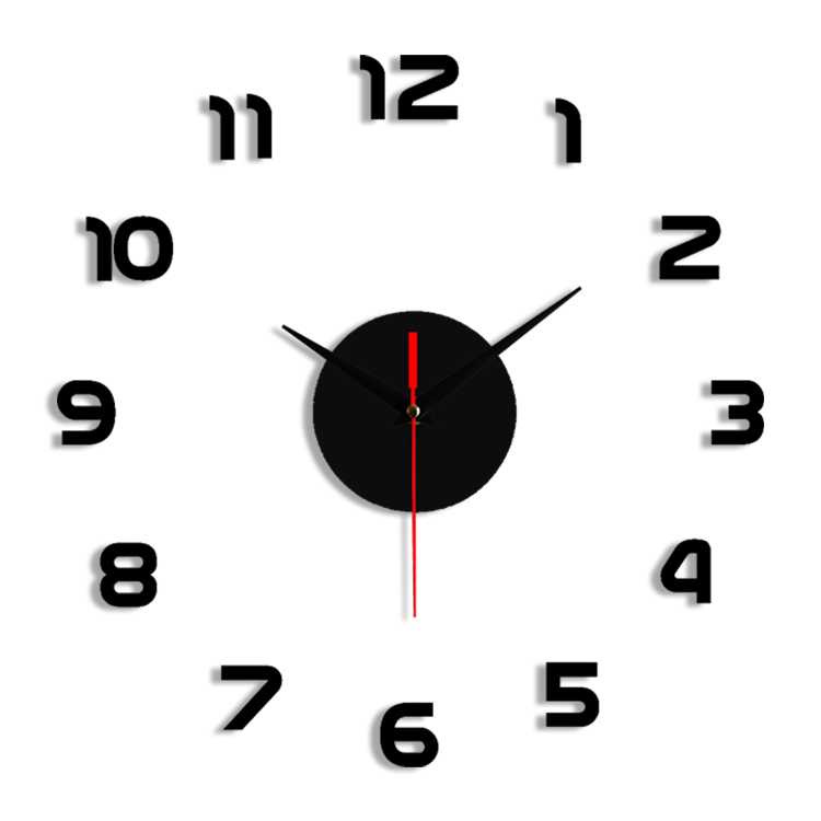 Jam Dinding Besar Unik Giant Wall Clock Diameter 80-130cm-JD-03 Hitam (KECIL)