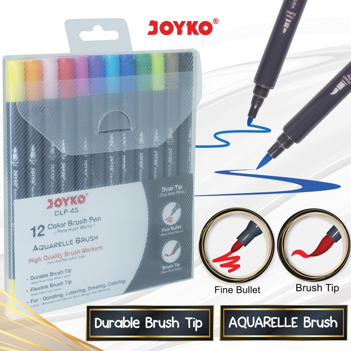 

Color Brush Pen Pena Kuas Warna Joyko Clp-43 12 Warna Color