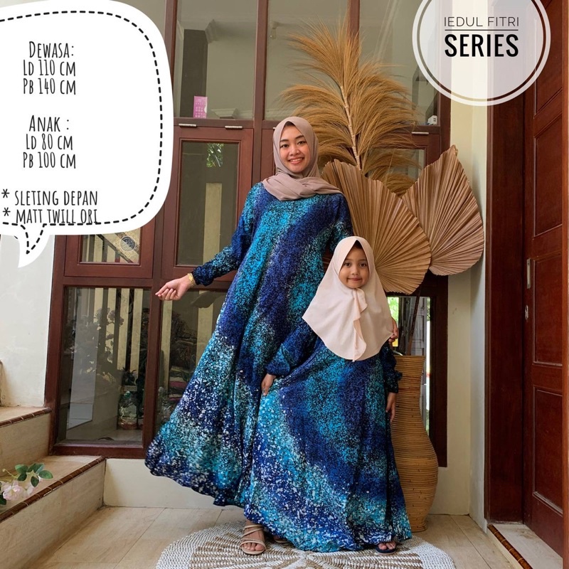 Gamis twill couple bunda &amp; anak