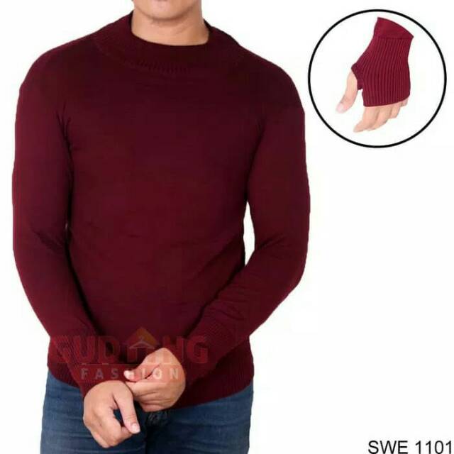 Sweater Rajut Merah Maroon Shopee Indonesia