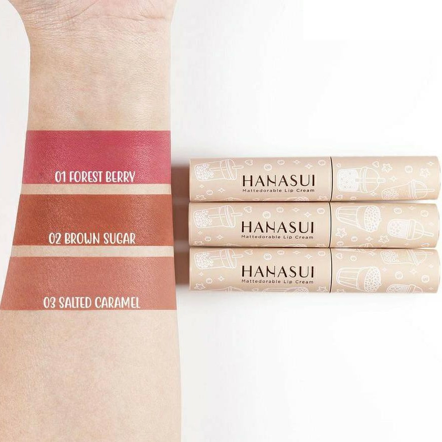 Hanasui Lip Sleeping Serum Strawberry, Lipcream,Lip Cream Boba Edition Bpom