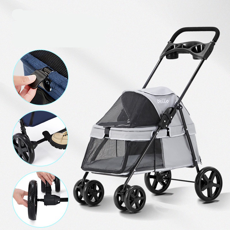 Stroller Pet 4 Roda Bello SP01 Max 15kg Stroller Untuk Anjing dan Kucing