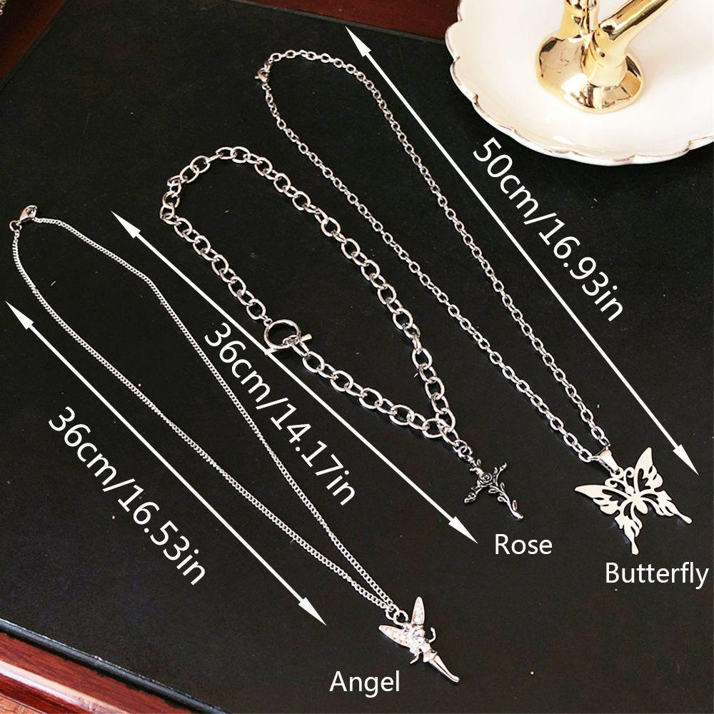 Top Kalung Hip Hop Retro Stylish Simplicity Angel Rose Butterfly