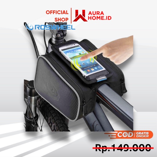 Tas Sepeda Waterproof dengan Case Smartphone  / Tas Sepeda Sepedah Hp Stang Depan Mtb Lipat Rockbros