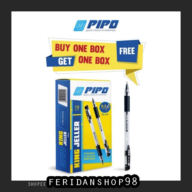 

BT520 BUY1 GET1 PULPEN BEST MERK PIPO PPG100 KING JELLER 0.5MM - HITAM BY FERIDANSHOP98