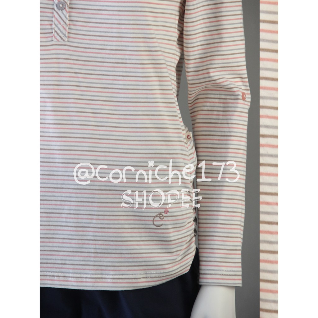 Corniche Carla Stripe Tee Off White - TP231212