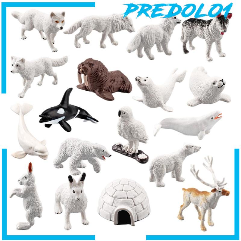 [PREDOLO1] 18x Realistic Mini Arctic Animals Toys Tabletop Decoration for Toddlers