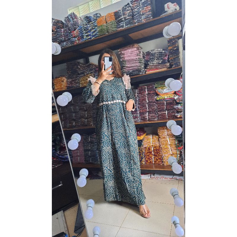 Longdress Renda Arabian Model Terbaru Brukat / Coza Batik