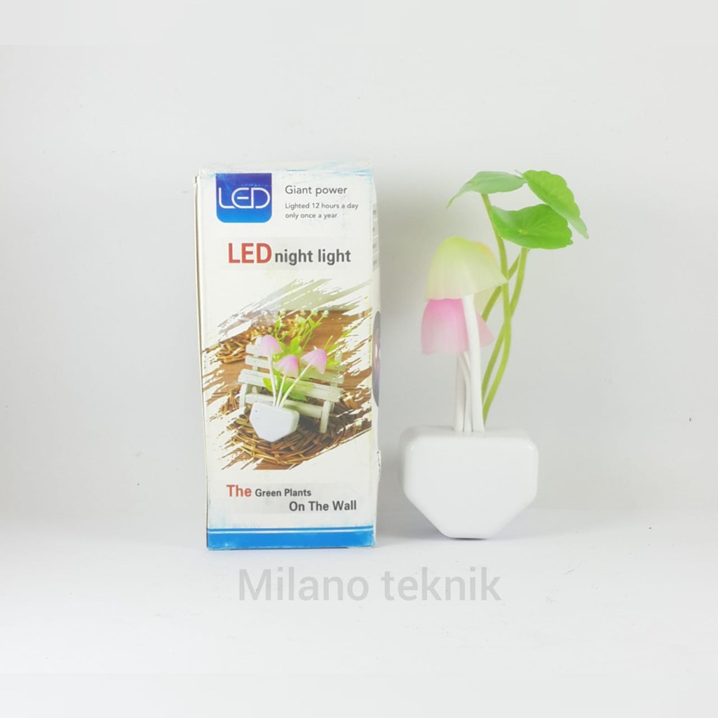 Lampu Tidur Sensor Cahaya LED Jamur Bunga Avatar Night Lamp Mini LMP01