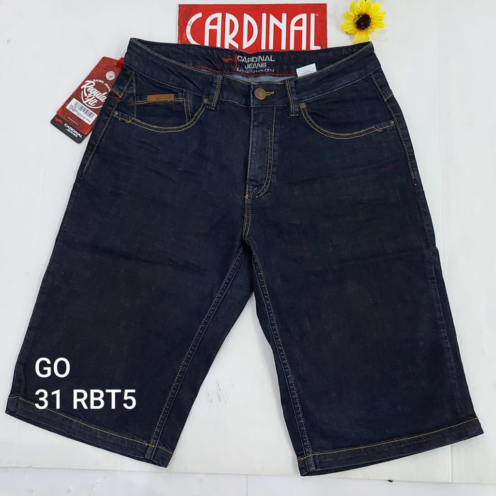 gof 31-CBV CARDINAL JEANS Celana Pria Celana Pendek Bermuda Casual Sobek Slimfit Reguler Fit Reguler