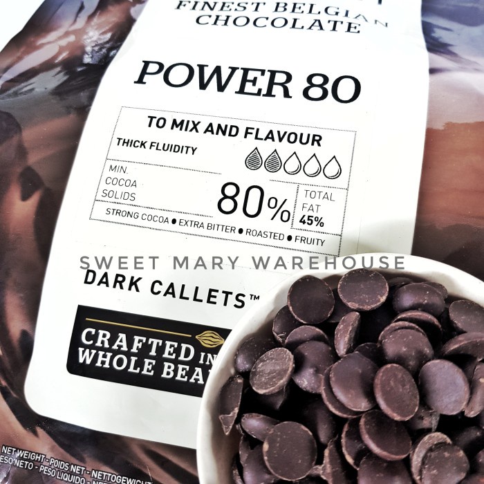 

Callebaut Chocolate Dark Couverture POWER 80 1kg Cokelat Coin Bitter