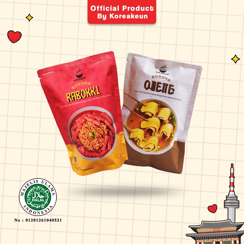 Koreakeun Paket Puas Happy ( Rabokki + Odeng ) Makanan Korea Halal Ter Worth It ( Best Seller !!! )