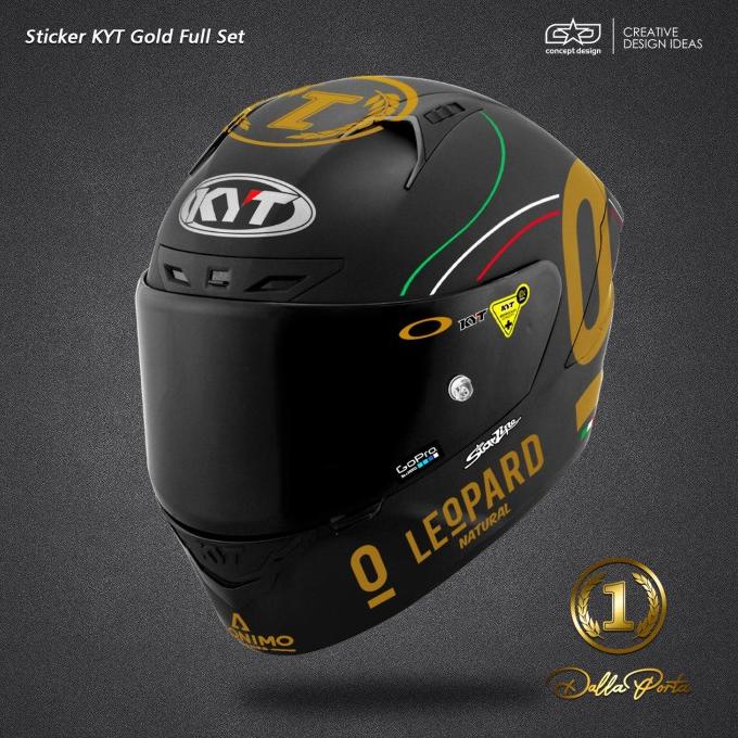 Sticker Helm KYT Full Set Gold Leopard