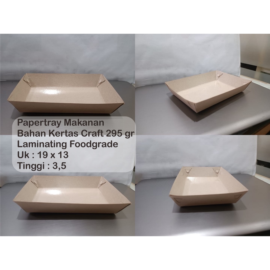 Paperfood Tray / Paper Lunch Box / Tempat Makan Piring Kertas Craft 295 gr