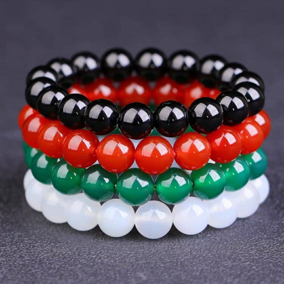 Gelang Batu Giok Warna-Gelang Giok Kesehatan Pria Wanita-Batu Alam Berserat Asli-Gelang Giok China-G