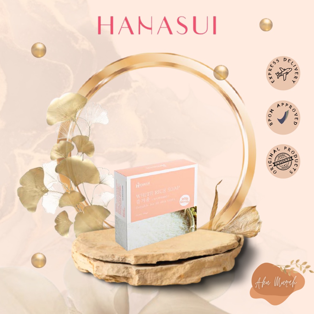 ✨ AKU MURAH ✨Hanasui White Rice Soap with scrub / 60gr