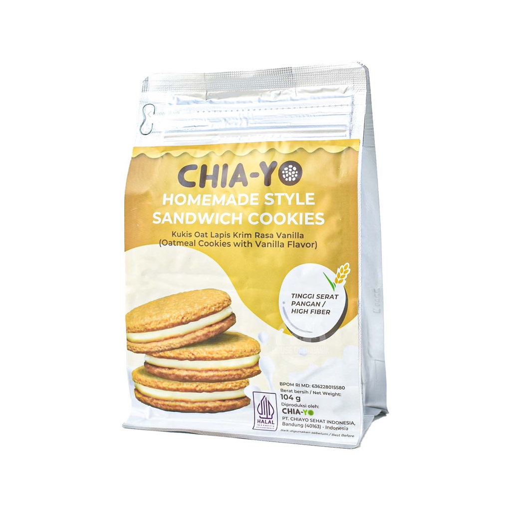 Chia - Yo Homemade Style Sandwich Cookies Vanilla 104 Gr