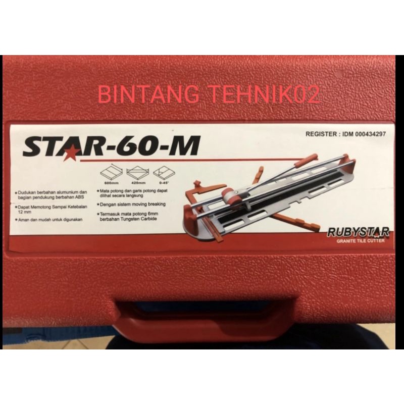 ALAT POTONG KERAMIK GRANIT MANUAL 60 CM RUBY STAR RUBY KRAMIK