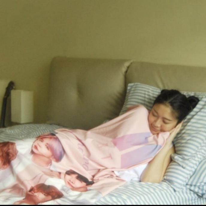 TERLARIS SELIMUT KPOP BTS BT21 FULLPRINT YELVO SUPER HALUS ( PACKING AMAN )