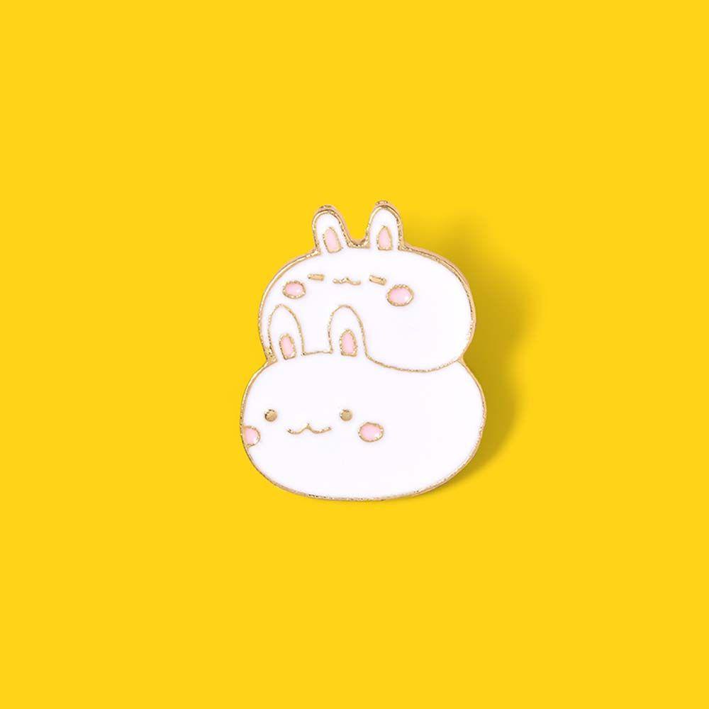 Mxbeauty Bunny Enamel Pin Hadiah Untuk Wanita Pria Kartun Perhiasan Aksesoris Tumpuk Kelinci Travel Commemorative Badge Pin Bros Pin