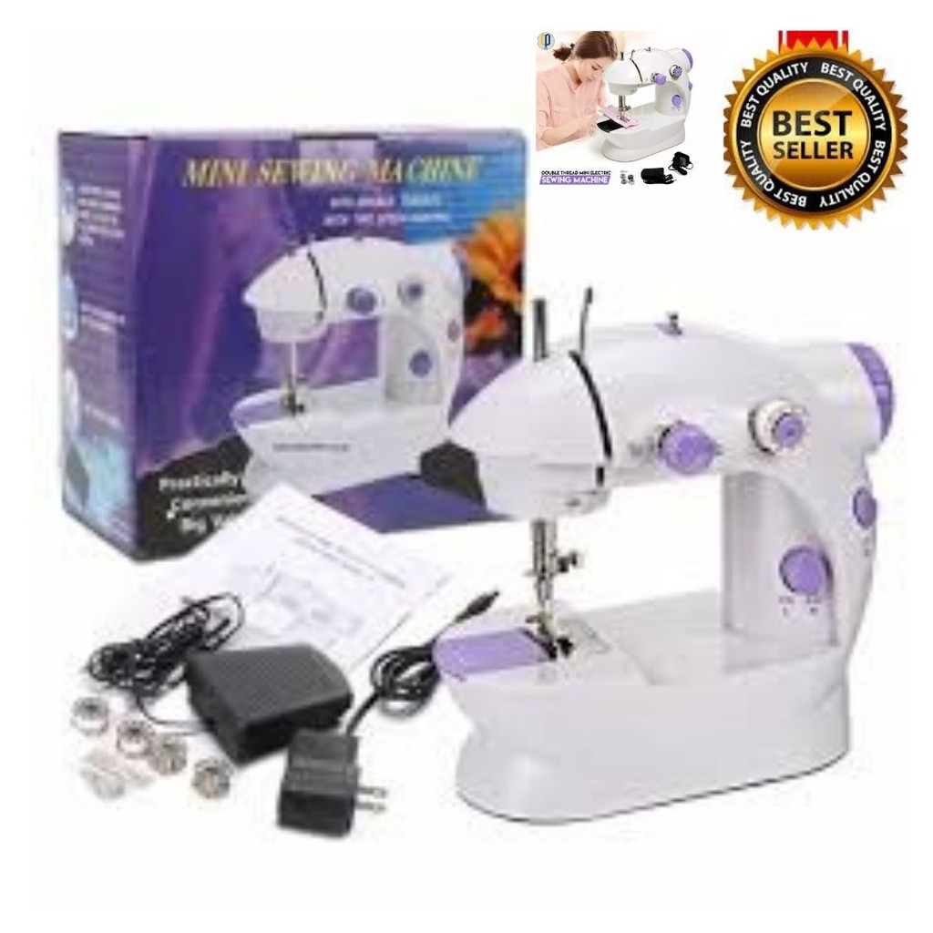 Mesin Jahit Baju Portabel Serbaguna Mini Sewing Machine Electric 2 in 1 GT SM202A 112144