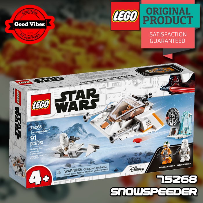 Original LEGO STAR WARS 75268 Snowspeeder - Mainan Anak Kreatif Salju Pesawat Edukasi Drone