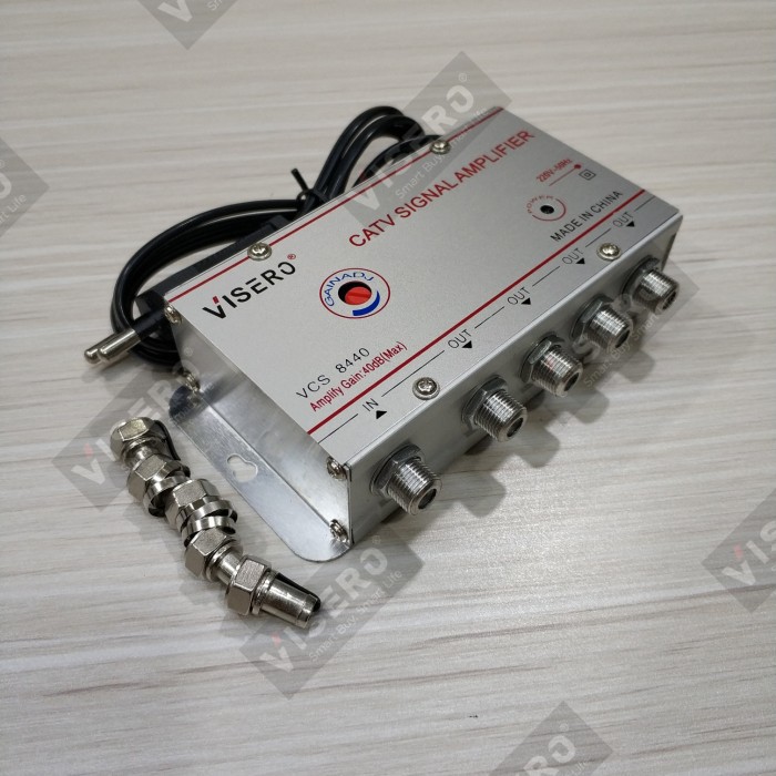 CATV Signal Booster Amp/Penguat Signal 4 output 40dB VISERO (VCS-8440)