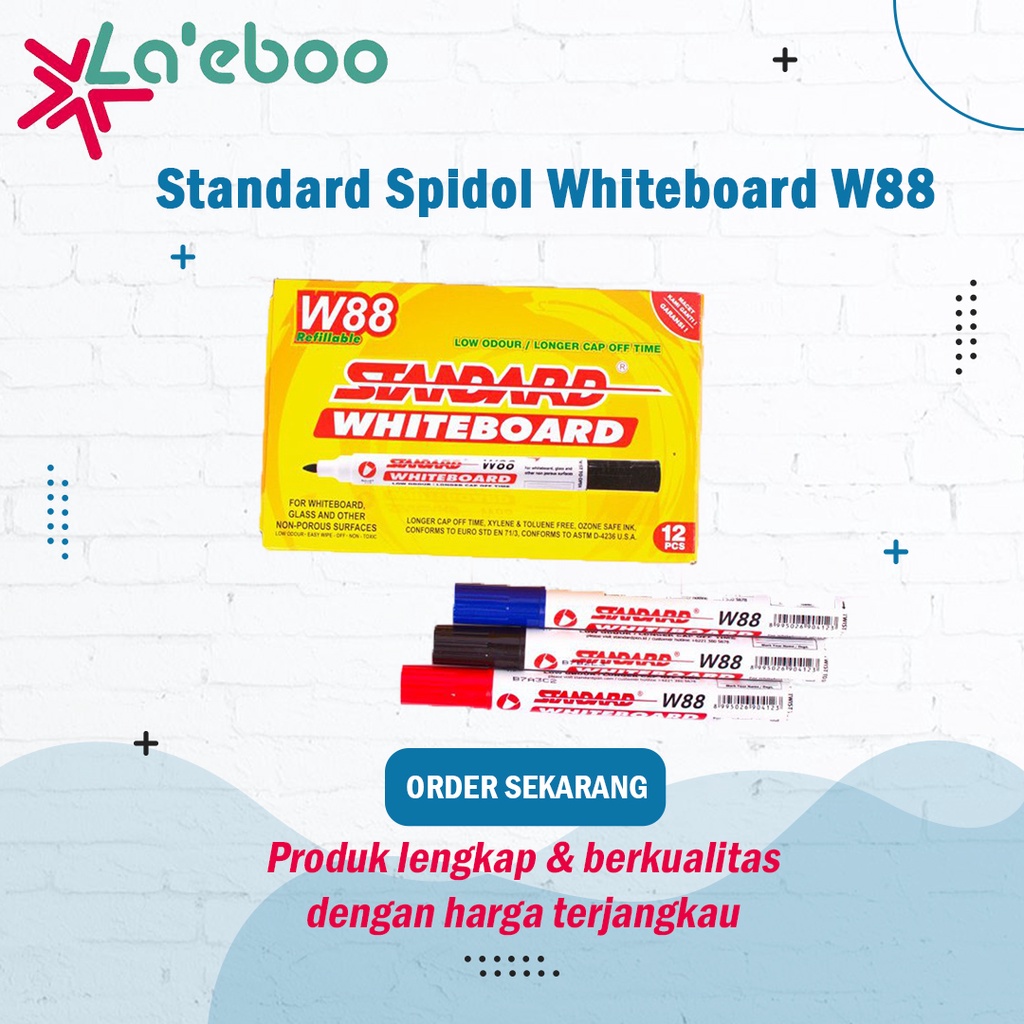 

Spidol Papan Tulis Bisa Dihapus Warna Hitam/Biru/Merah | Standard Spidol Whiteboard W88