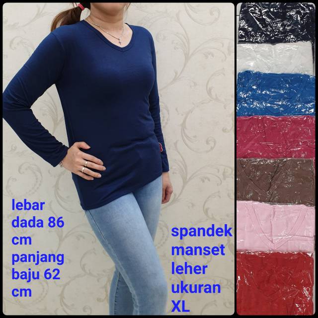 Tokoabelgrosir spandek manset leher V Ukuran XL panjang