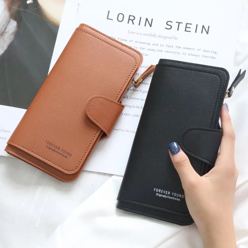 ( GS ) Dompet Lipat DPanjang ompet Wanita Polos Korea Fashion