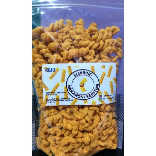 

Makring (makaroni keriting) rasa keju, cemilan gurih,cemilan keju, cemilan renyah,cemilan manis