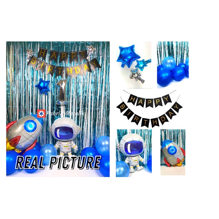 

Set Paket Balon Dekorasi Ulang Tahun Tema Astronot Galaxy Simple - 1