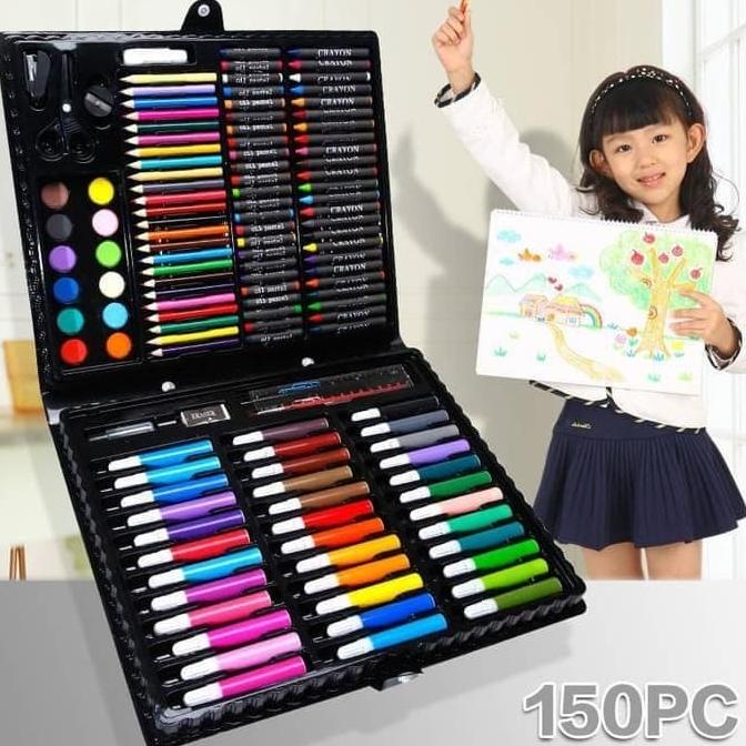 

(BISA COD) colouring set 150 pcs pensil warna crayon set stationary HEMAT Kode 321