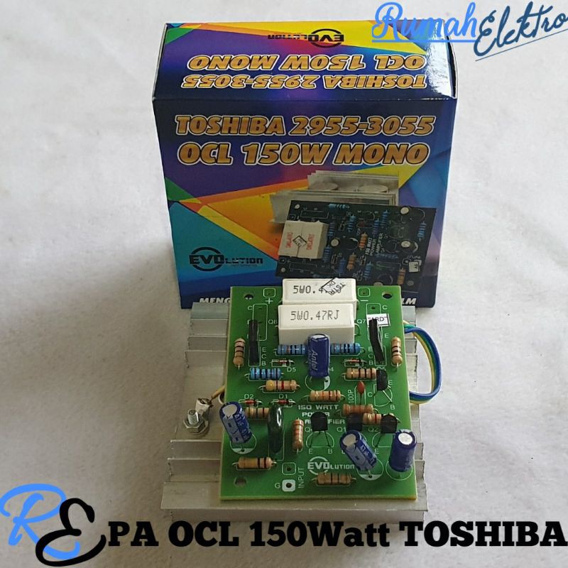 Power Amplifier OCL 150 Watt Mono Plus TR Final Toshiba dan Pendingin