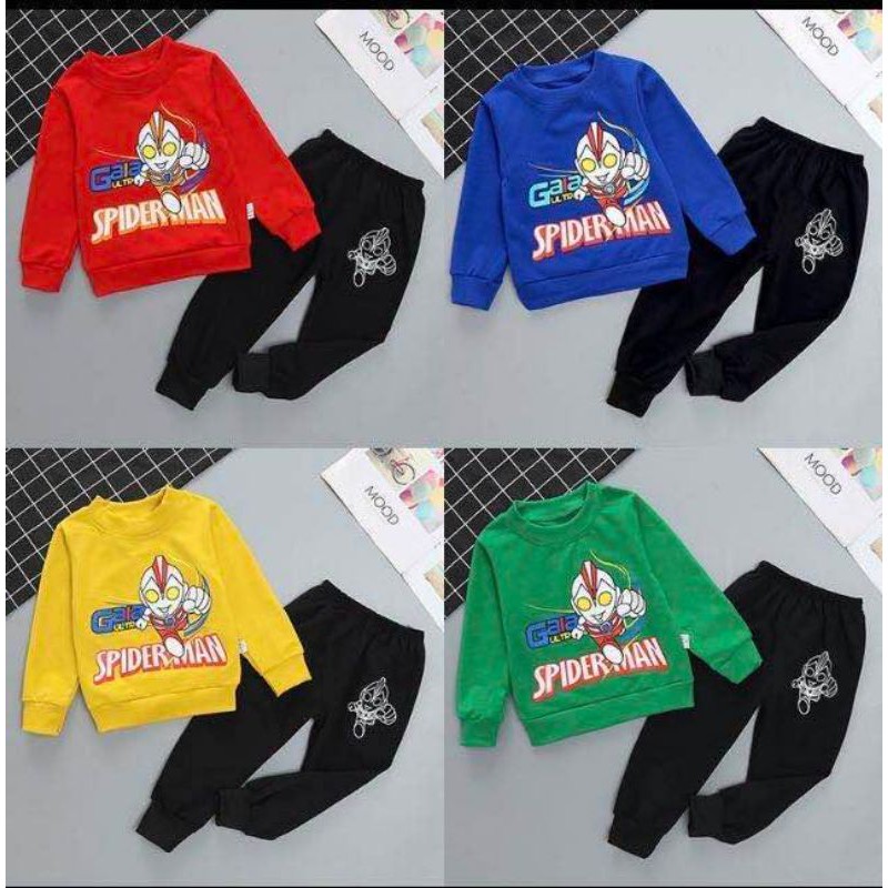 Set Jogger Ultraman Import | Setelan Anak Import umur 2 3 4 5 tahun